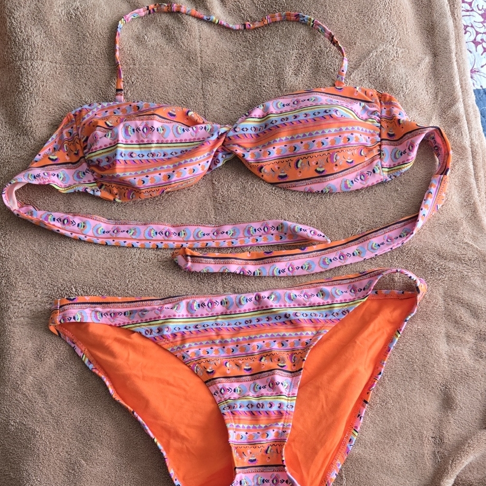 Aerie Orange and Pink Bikini Set